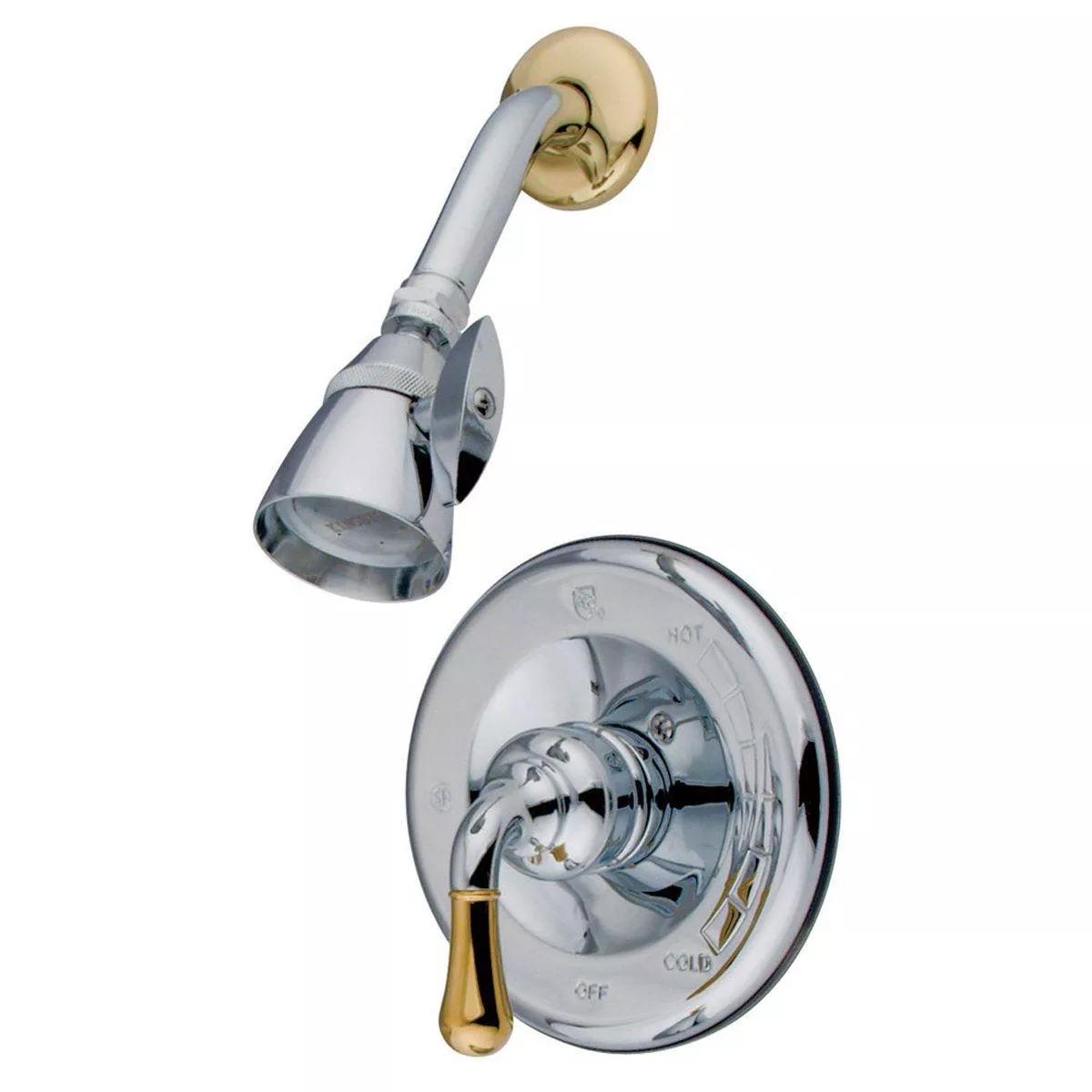Kingston Brass Magellan Single Handle Shower Faucet in Polished Chrome with Polished Brass