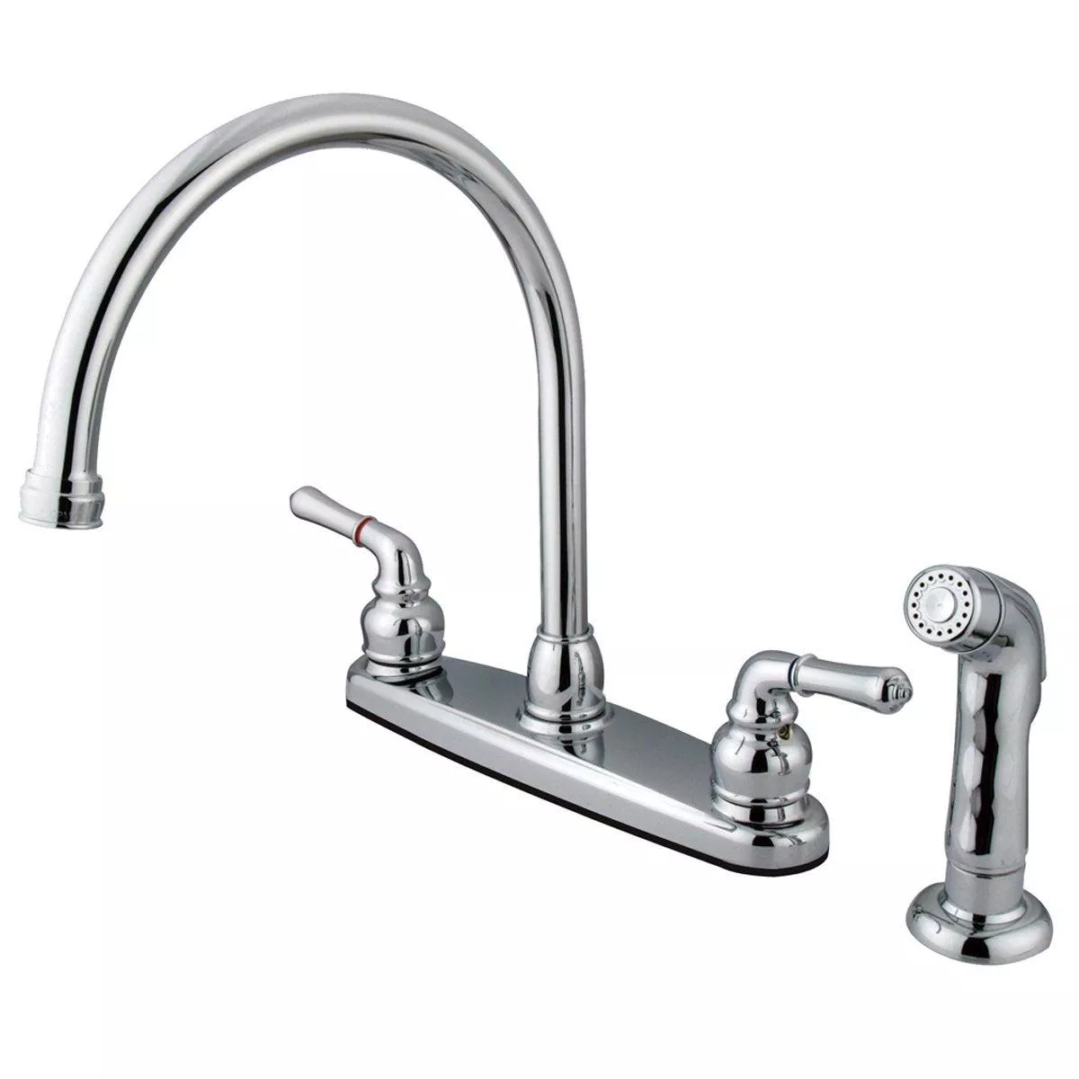 Kingston Brass Water Saving Magellan Centerset Kitchen Faucet with Matching Sprayer