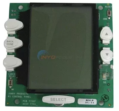 Zodiac Jandy One Touch RS Power Center Board PCB Sub-Assembly with White Buttons and LCD – R0550700